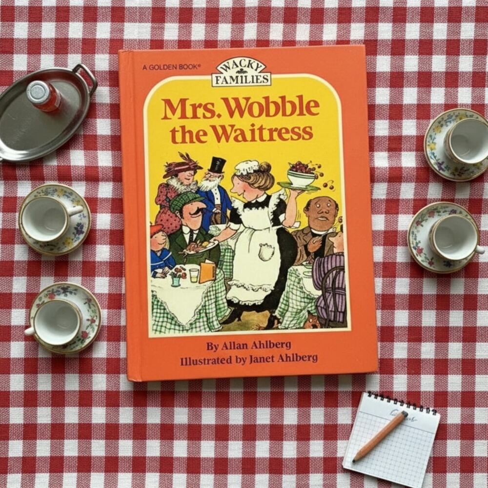 Vintage 1982 Golden Book – Mrs. Wobble the Waitress | Wacky Families Kids Book